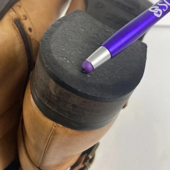 Brown tan genuine leather eyelet buckle low heel round toe ankle bootie sz 36 - Picture 12 of 17